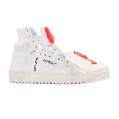 Leren en canvas sneakers met ritssluiting Off White , White , Heren