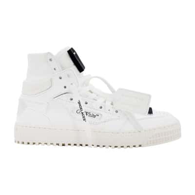 Leren en canvas sneakers met ritssluiting Off White , White , Heren