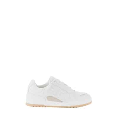 Leren sneakers met geborduurd logo Elisabetta Franchi , Beige , Dames