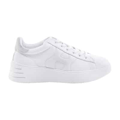 Leren sneakers met glitterpatch Hogan , White , Dames