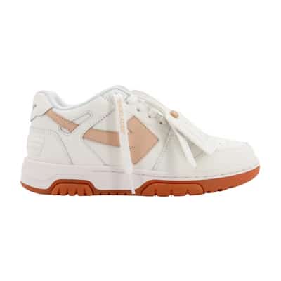 Leren sneakers met iconische ritssluiting Off White , White , Dames