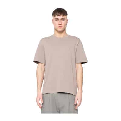 Licht Taupe ADC T-Shirt - Minimalistisch Design, Hoogwaardig Materiaal Ami Paris , Brown , Heren