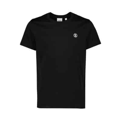 Logo Geborduurd T-shirt Burberry , Black , Heren