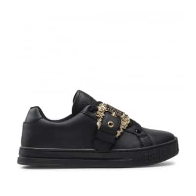 Logo Leren Sneakers Versace Jeans Couture , Black , Dames