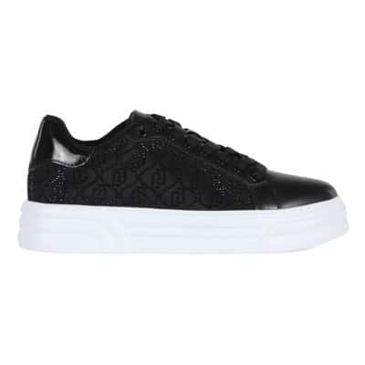 Logo Motief Sneakers Cleo 12 met Strass Liu Jo , Black , Dames