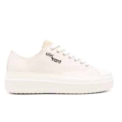 Logo-Print Flatform Sneakers Isabel Marant , Beige , Dames