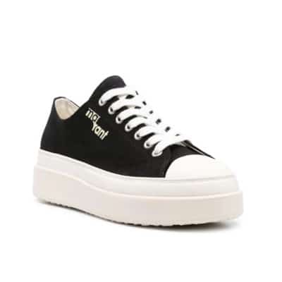 Logo-Print Flatform Sneakers Isabel Marant , Black , Dames