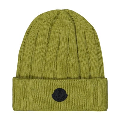 Logo Siliconen Beanie Moncler , Green , Heren