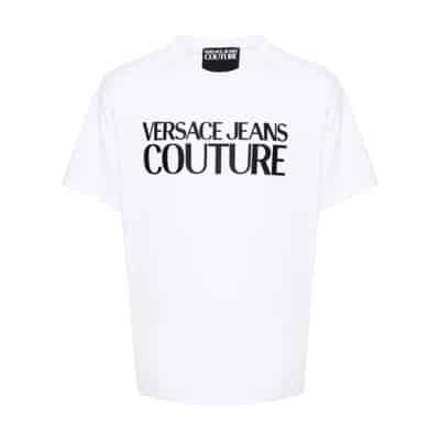 Logo T-shirt in Wit Versace Jeans Couture , White , Heren