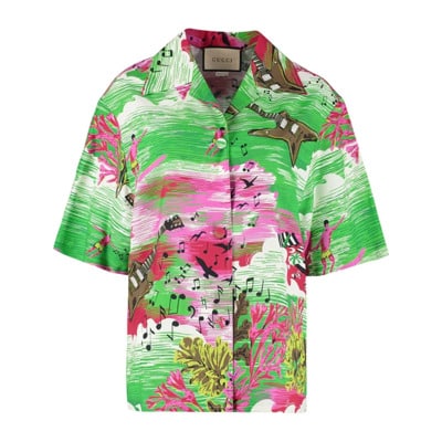 Love Parade Shirt Gucci , Green , Dames