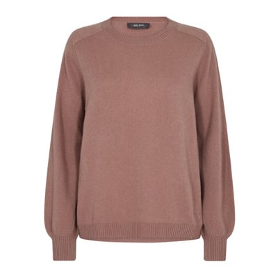 Luxe Cashmere O-Neck Gebreide Trui MOS Mosh , Brown , Dames