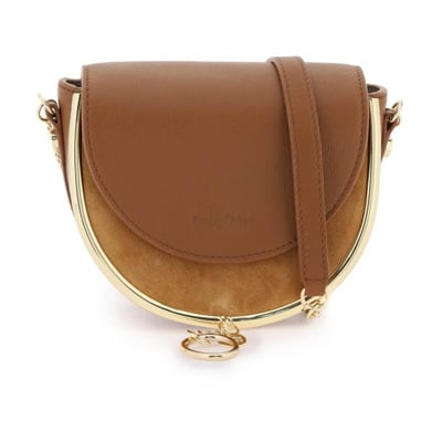 Mara Crossbody Tas met Gouden Metalen Detail See by Chloé , Brown , Dames