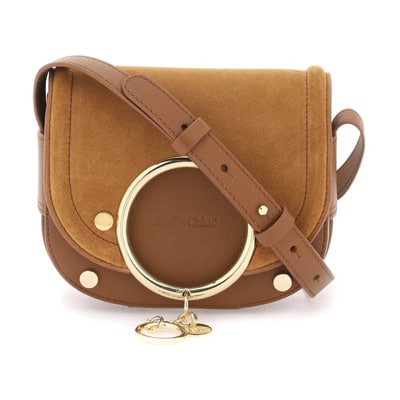 Mara Crossbody Tas met Grote Ring en Logo Bedel See by Chloé , Brown , Dames