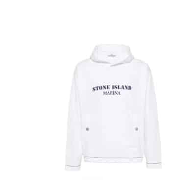 Marina 'Old' Hoodie Wit Stone Island , White , Heren