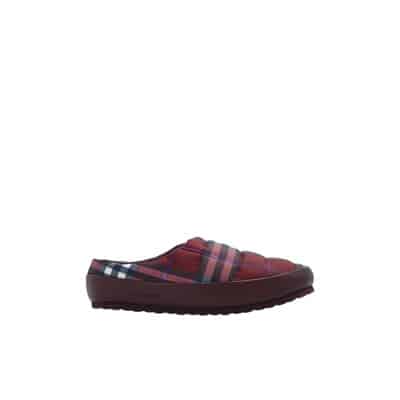 Maroon Gewatteerde Slides Burberry , Red , Heren