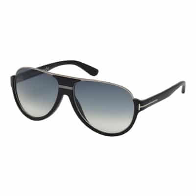 Mat Zwart/Blauw Getinte Zonnebril Tom Ford , Black , Heren