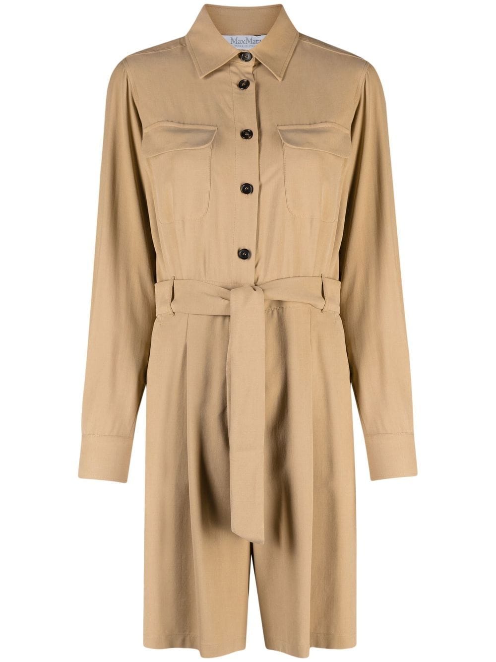 Max Mara Jumpsuit met gestrikte taille - Beige