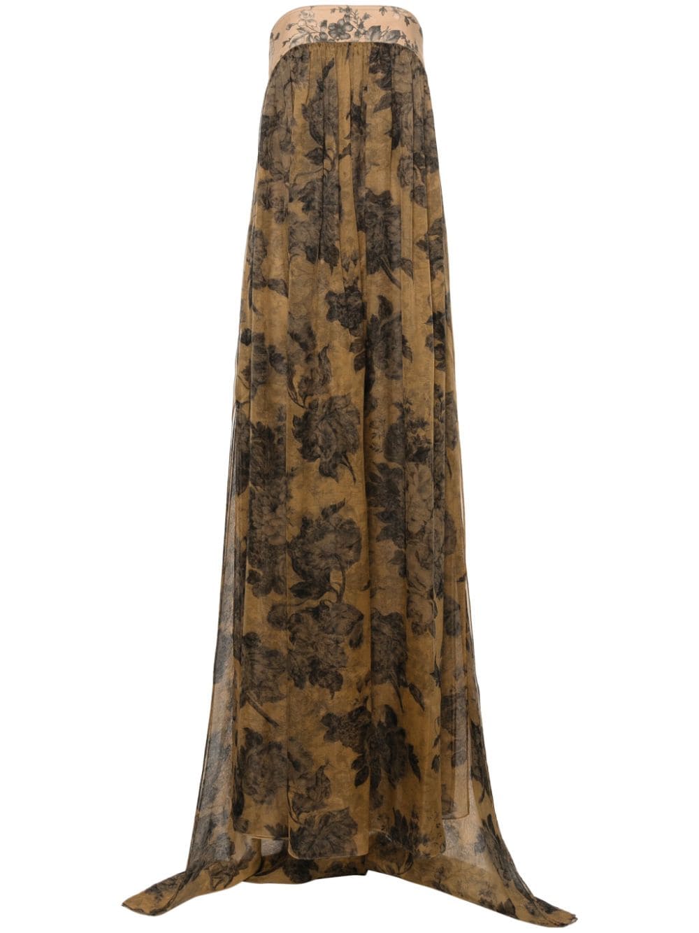 Max Mara Jurk met bloemenprint - Bruin