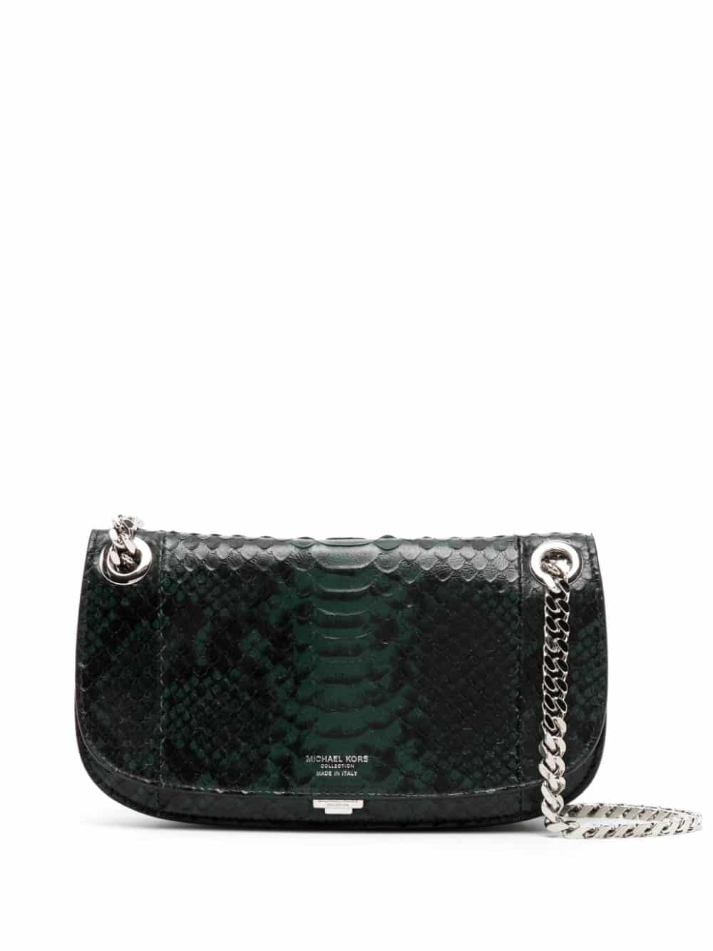 Michael Kors Collection Christie mini-tas met python-reliëf - Groen