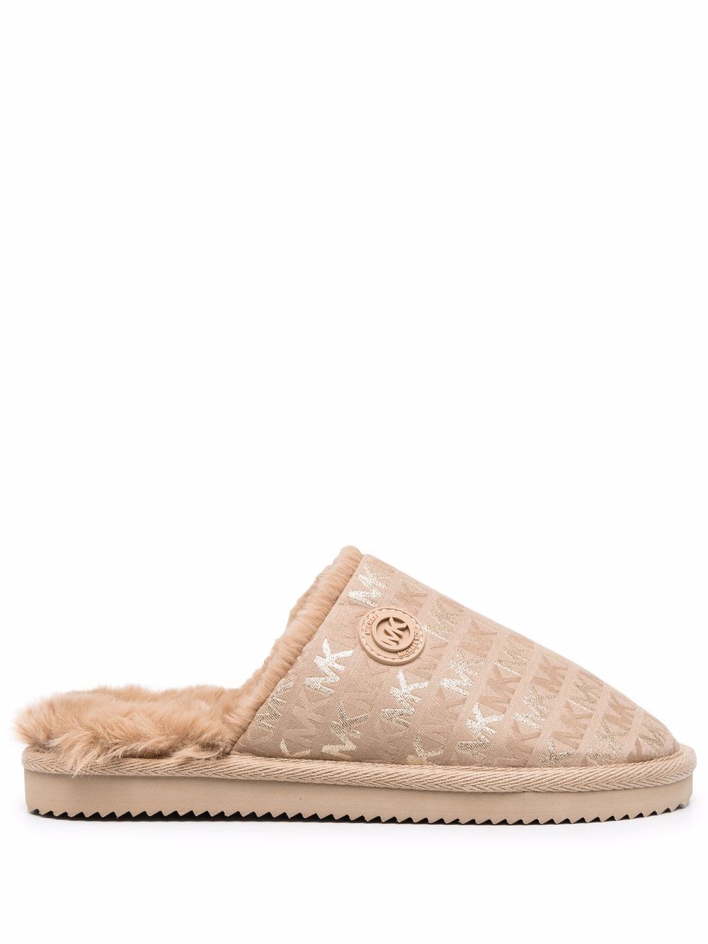 Michael Kors Janis slippers met monogramprint - Beige