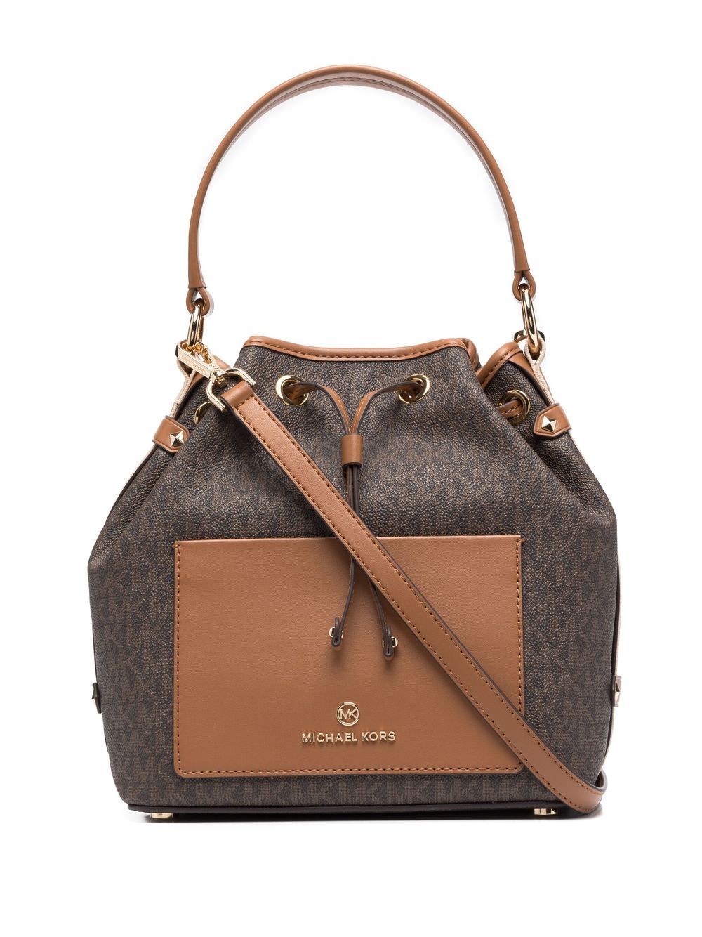 Michael Kors Maeve bucket-tas met monogramprint - Bruin