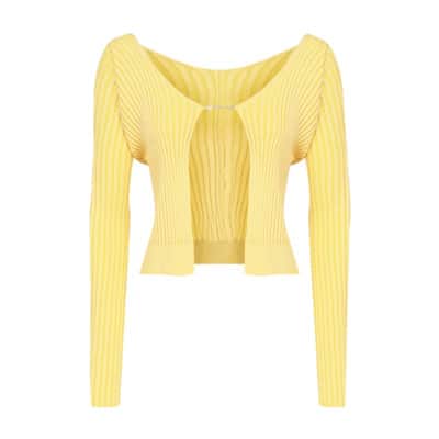 Micro Charm Logo Cardigan Jacquemus , Yellow , Dames