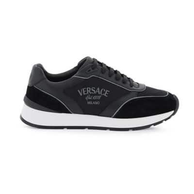 Milano Sneakers met Barocco Patroon Versace , Black , Heren