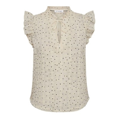 Mini Dot Top Blouse met Ruffle Mouwen Co'Couture , Multicolor , Dames