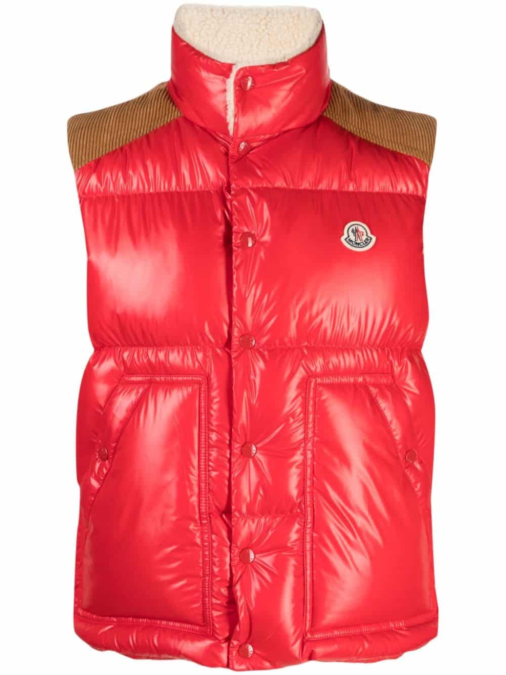 Moncler Ardeche bodywarmer met logopatch - Rood