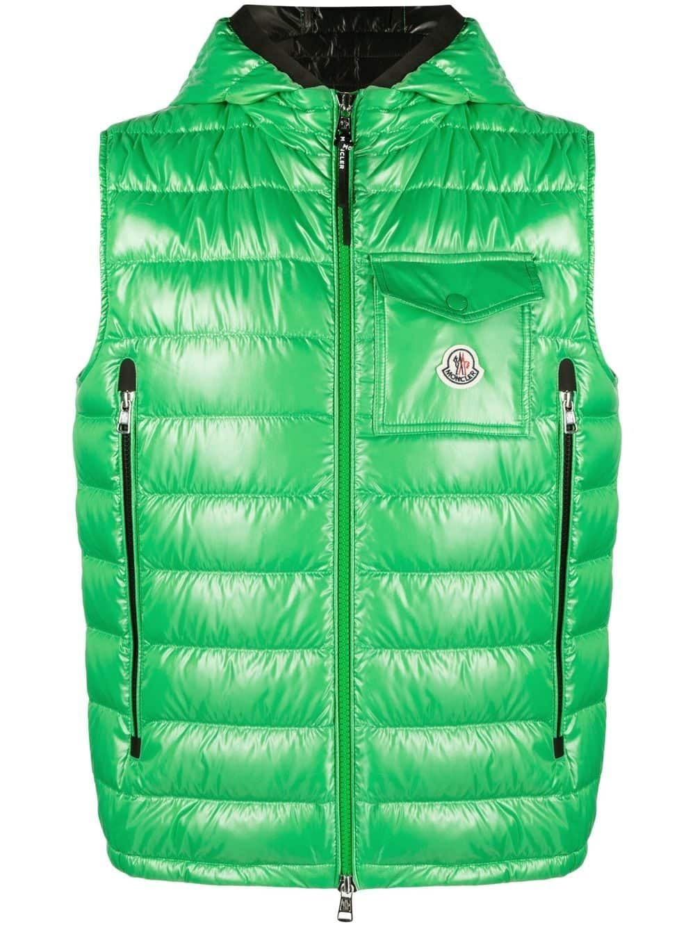 Moncler Bodywarmer met logopatch - Groen