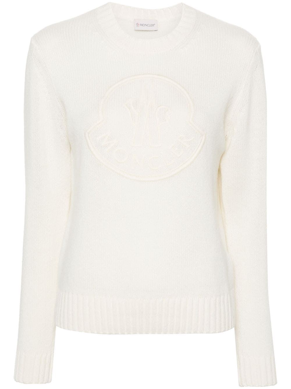 Moncler Trui met geborduurd logo - Beige