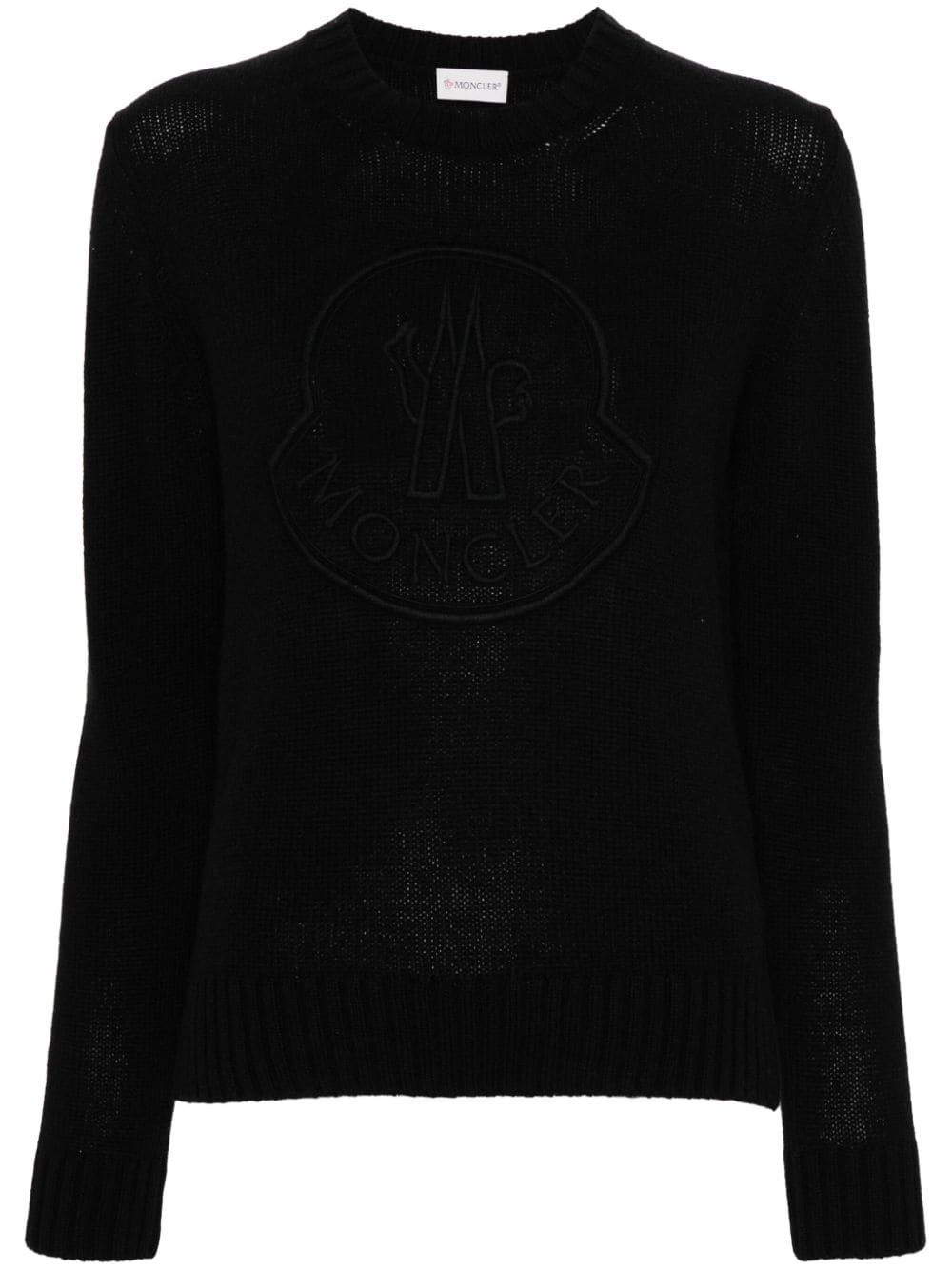 Moncler Trui met geborduurd logo - Zwart