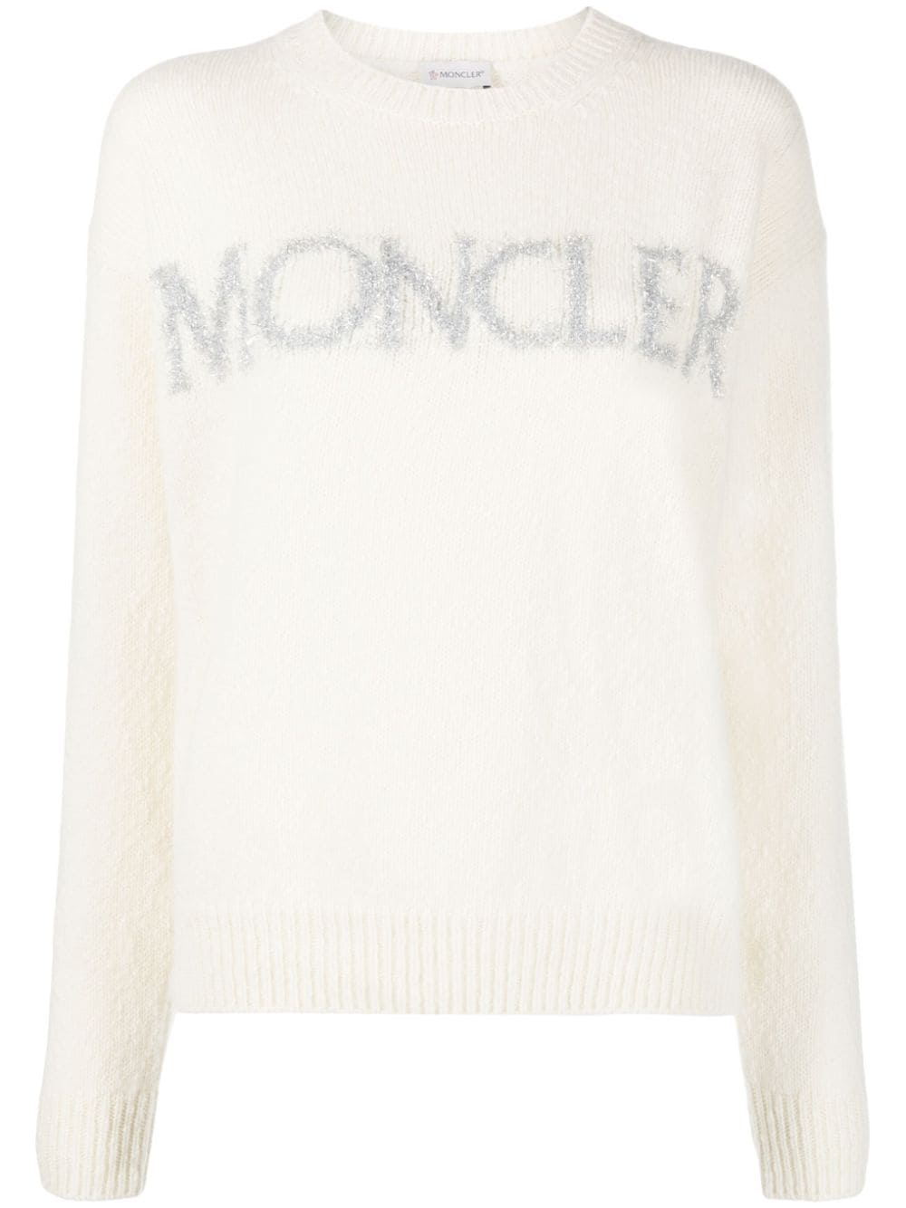 Moncler Trui met intarsia logo - Wit