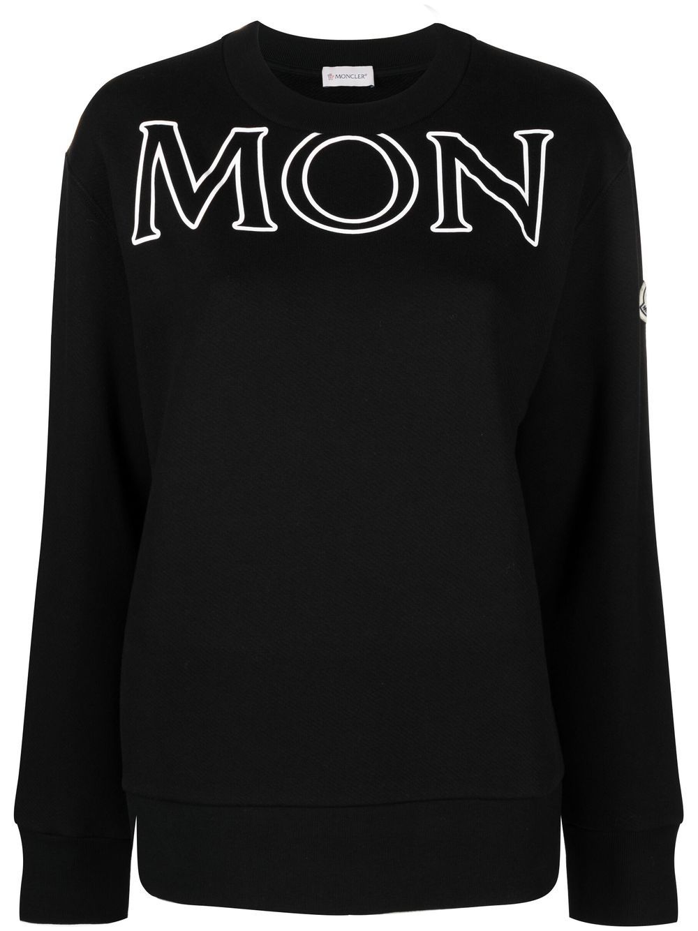 Moncler Trui met logoprint - Zwart