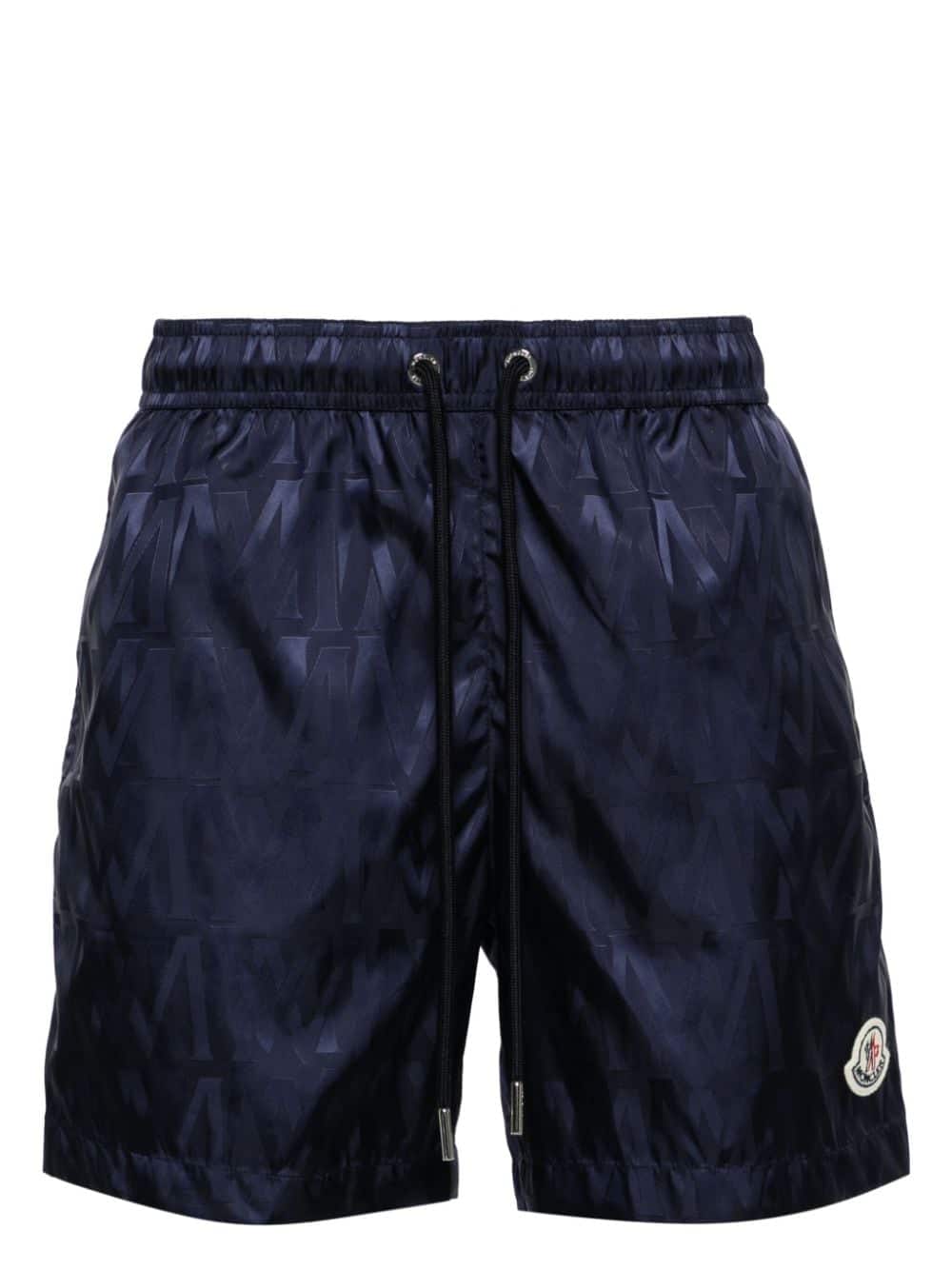 Moncler Zwembroek met monogram-jacquard - Blauw