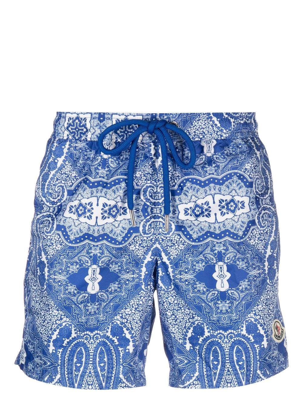 Moncler Zwembroek met paisley-print - Blauw