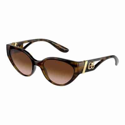 Monogram Zonnebril in Dark Havana/Bruin Verloop Dolce & Gabbana , Brown , Dames