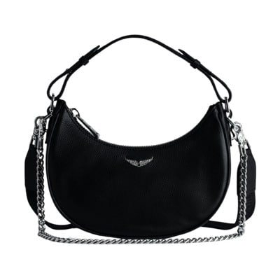 Moonrock Tas van Korrelig Leer met Embleemvleugels Zadig & Voltaire , Black , Dames