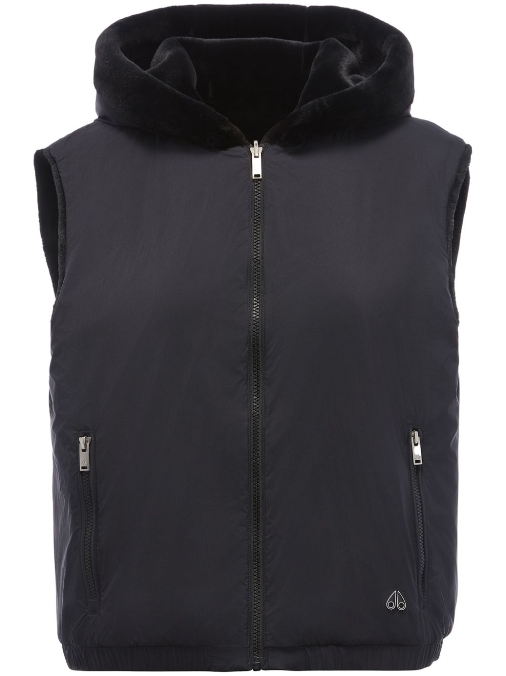 Moose Knuckles Eaton omkeerbare fleece bodywarmer - Zwart