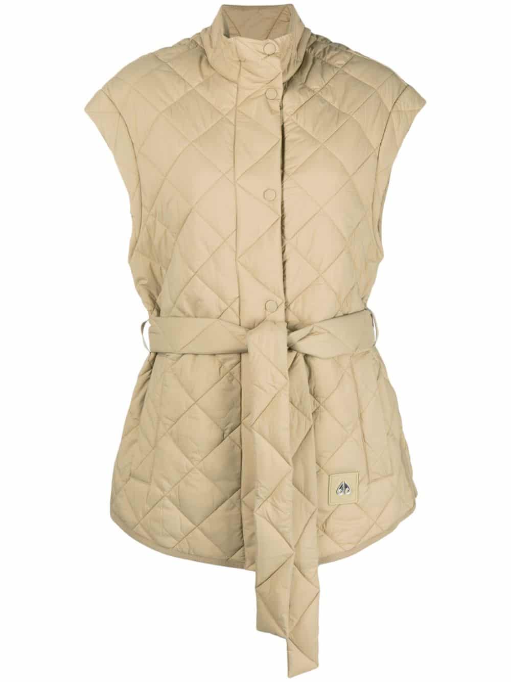 Moose Knuckles Gilet met ceintuur - Beige