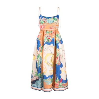 Multicolor Grafische Print Midi Jurk Zimmermann , Multicolor , Dames