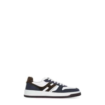 Multicolor Leren Sneakers met Ademende Details Hogan , Black , Heren