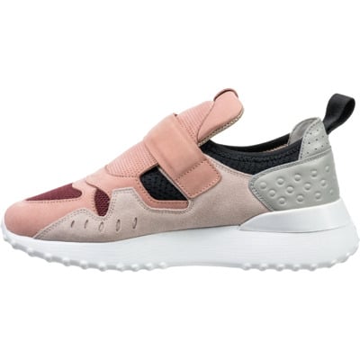 Multicolor Suède en Leren Sneakers met Klittenbandsluiting Tod's , Pink , Dames