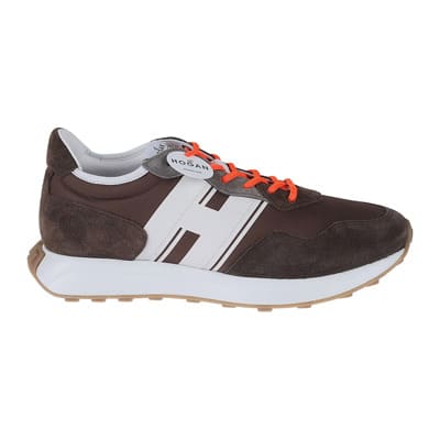 Multicolor Vetersluiting Sneakers Hogan , Brown , Heren