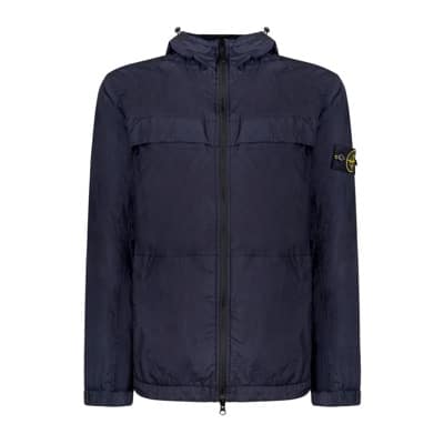 Navy Blauwe Katoenen Jas Stone Island , Blue , Heren