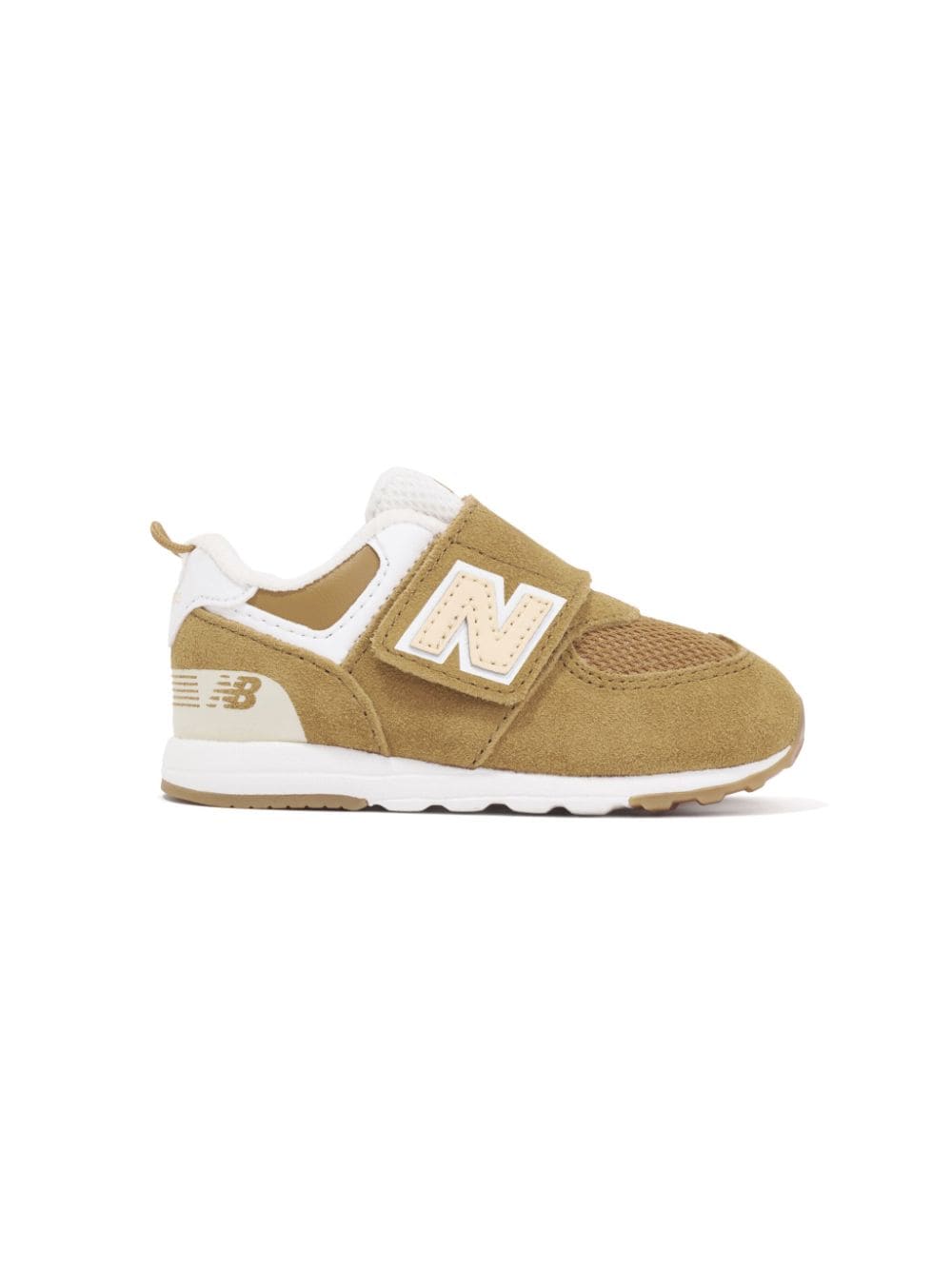 New Balance Kids 574 suède sneakers met vlakken - Beige