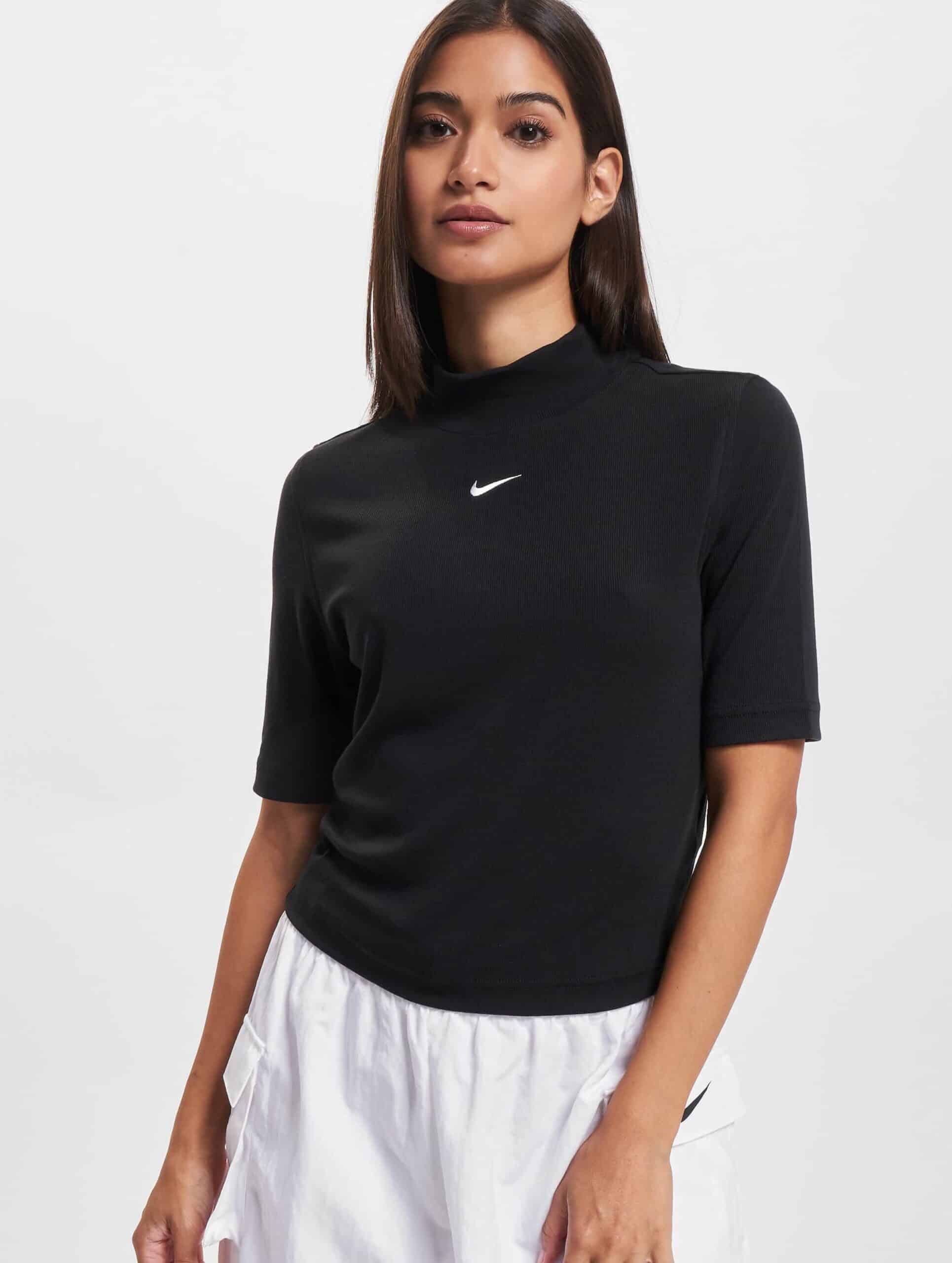 Nike Essential Rib T-Shirt Frauen,Unisex op kleur zwart, Maat S