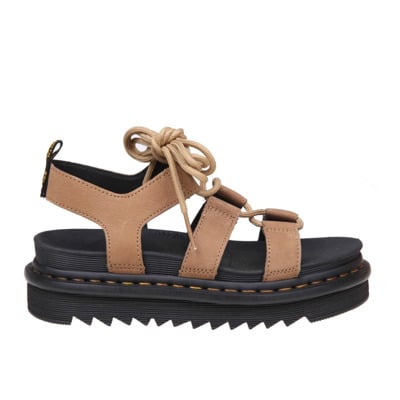 Nubuck Savannah Sandalen met Vetersluiting Dr. Martens , Brown , Dames