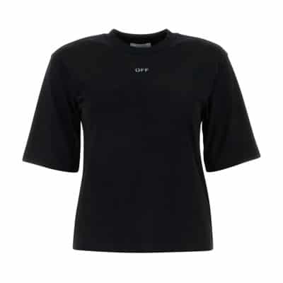 Off White T-shirt voor dames - Comfortabel en stijlvol Off White , Black , Dames