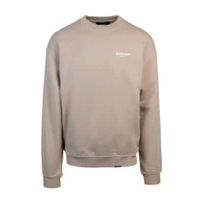 Oversized Dove Grey Katoenen Trui Represent , Beige , Heren